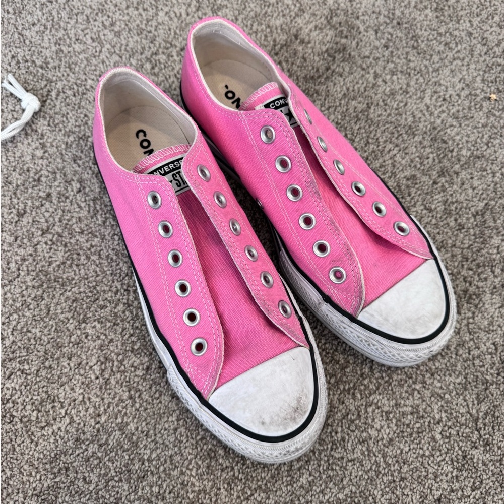 Converse Pink Canvas Sneakers with Rubber Toe Caps